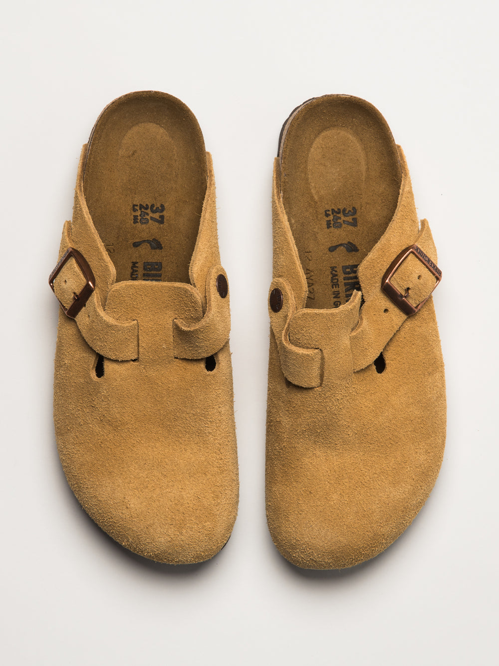 SABOT EN DAIM BIRKENSTOCK BOSTON POUR FEMME - MOYEN/ÉTROIT - LATTE CRÈME