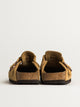 BIRKENSTOCK WOMENS BIRKENSTOCK BOSTON SUEDE CLOG - MEDIUM/NARROW - LATTE CREAM - Boathouse