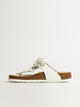 BIRKENSTOCK WOMENS BIRKENSTOCK GIZEH FLOWER LEATHER SANDALS - REGULAR - WHITE - Boathouse