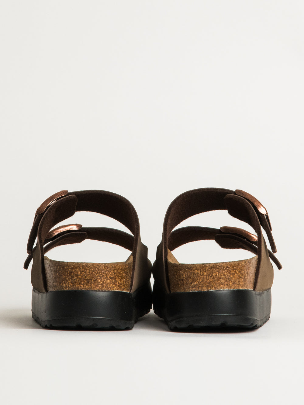 WOMENS BIRKENSTOCK ARIZONA VEGAN PLATFORM SANDALS - MEDIUM/NARROW - MOCHA