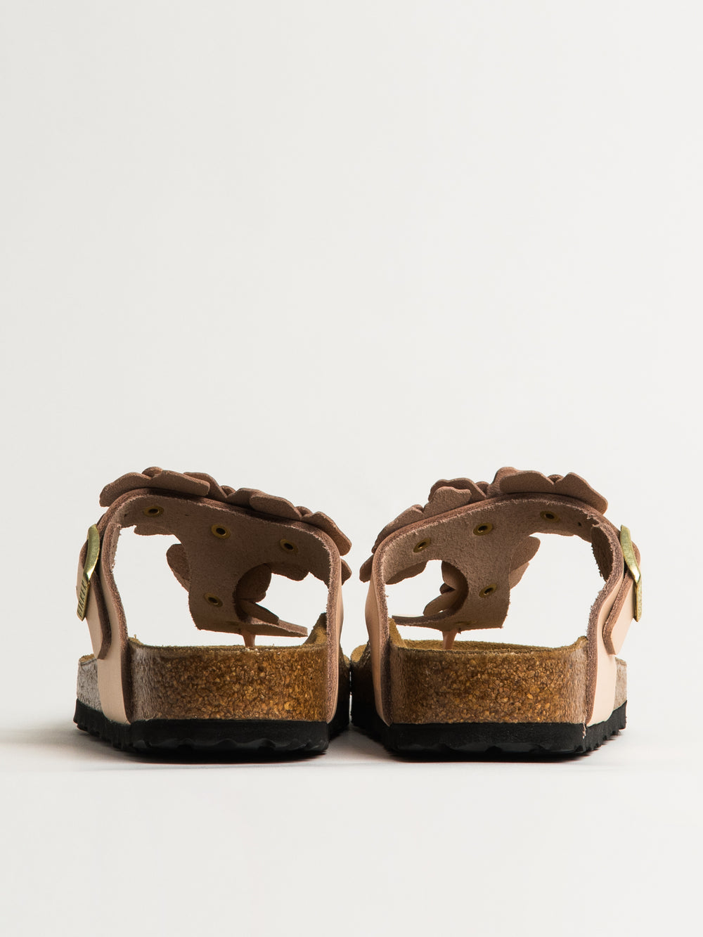 WOMENS BIRKENSTOCK GIZEH FLOWER LEATHER SANDALS - REGULAR - LIGHT ROSE