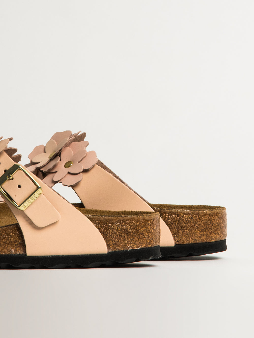 WOMENS BIRKENSTOCK GIZEH FLOWER LEATHER SANDALS - REGULAR - LIGHT ROSE