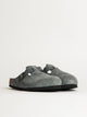 BIRKENSTOCK MENS BIRKENSTOCK BOSTON SOFT FOOTBED SUEDE SANDALS - REGULAR - BASALT GREY - Boathouse