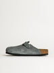 BIRKENSTOCK MENS BIRKENSTOCK BOSTON SOFT FOOTBED SUEDE SANDALS - REGULAR - BASALT GREY - Boathouse