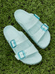 BIRKENSTOCK WOMENS BIRKENSTOCK ARIZONA STEALTH EVA SANDALS - MEDIUM/NARROW - AQUA - Boathouse