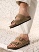 SANDALES EN CUIR HUILÉ ARIZONA POUR HOMME - TABAC