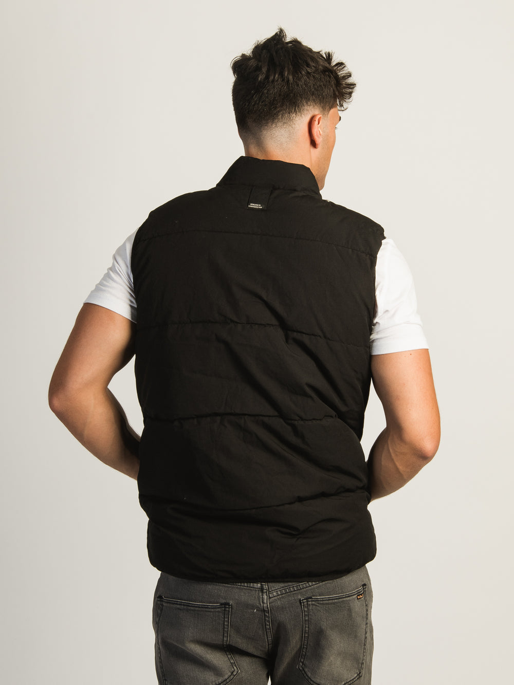 BLEND PUFFER VEST - BLACK - CLEARANCE
