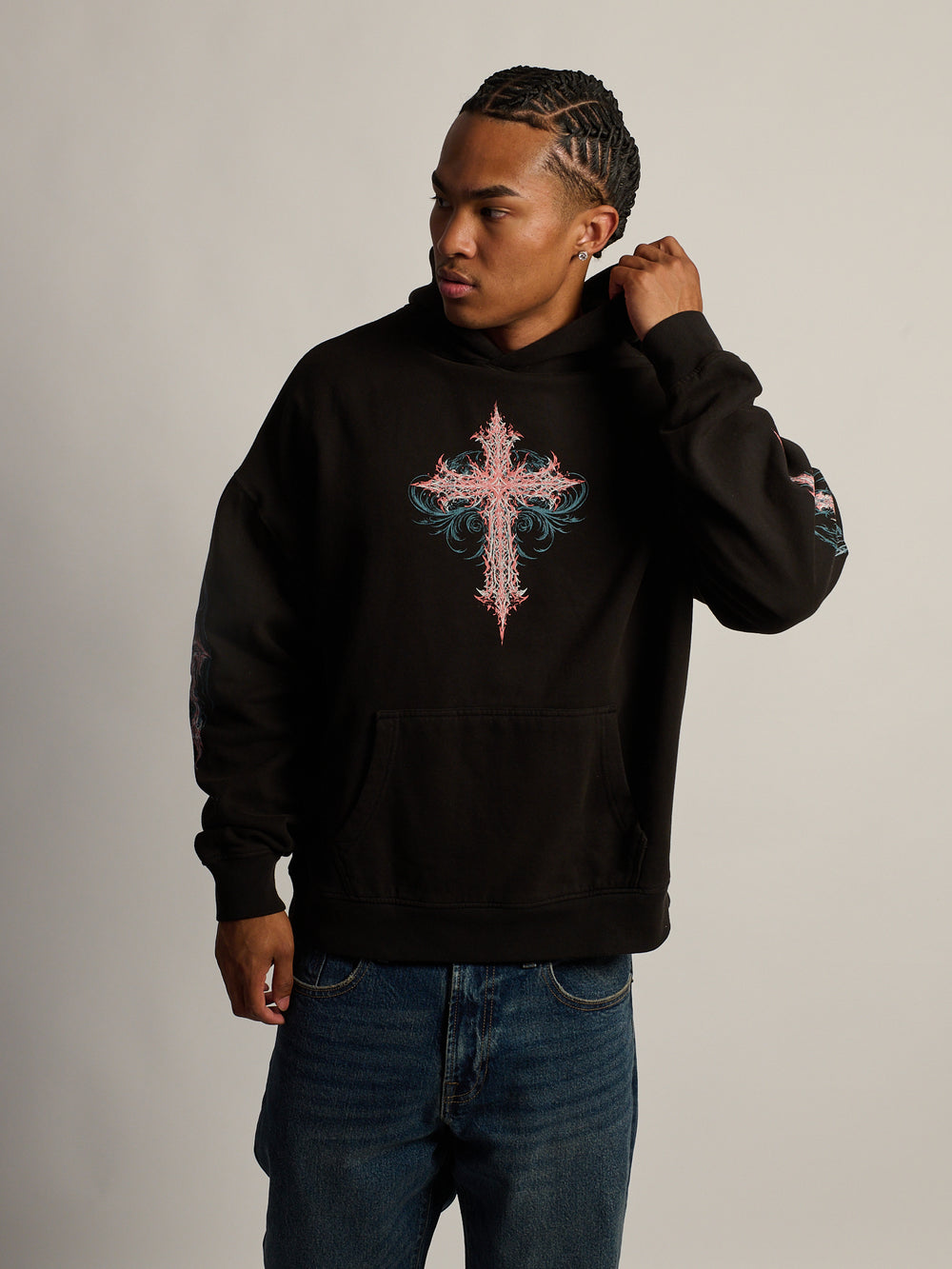 DAGGER CROSS RELAXED FIT HOODIE