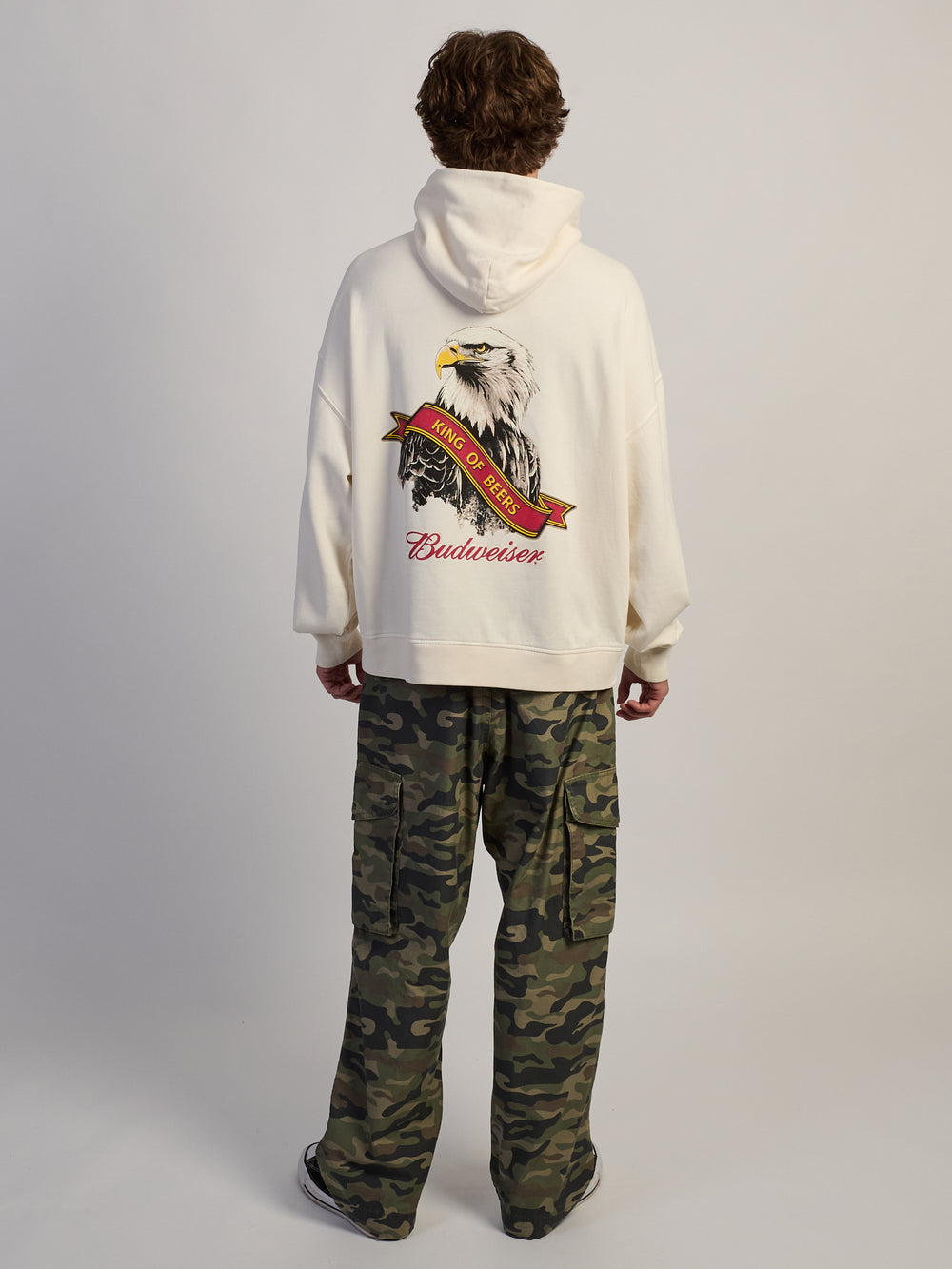 BUDWEISER BUD RETRO EAGLE PULL OVER HOODIE - Boathouse