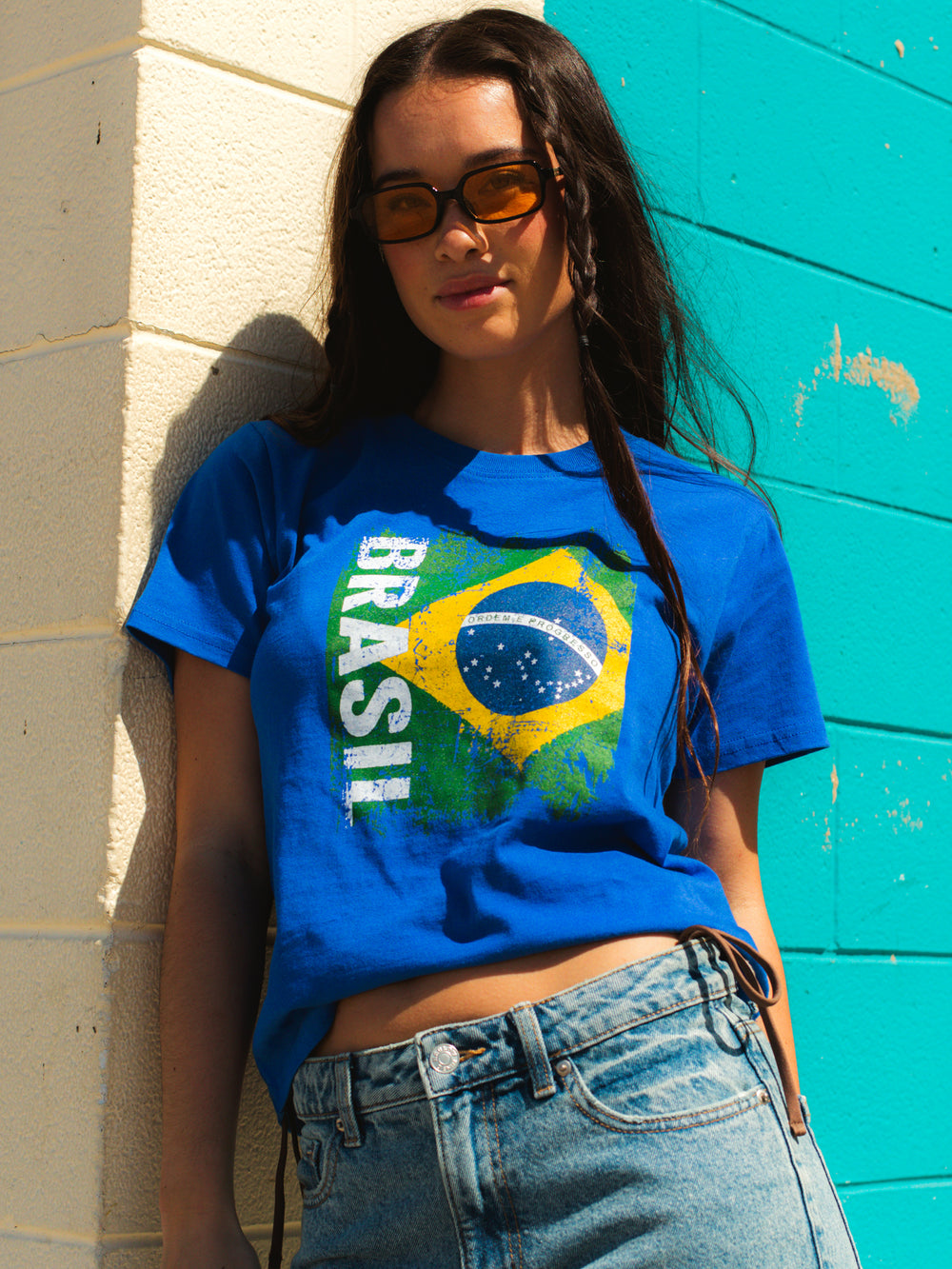 T-SHIRT BRAZIL BOXY - COBALT