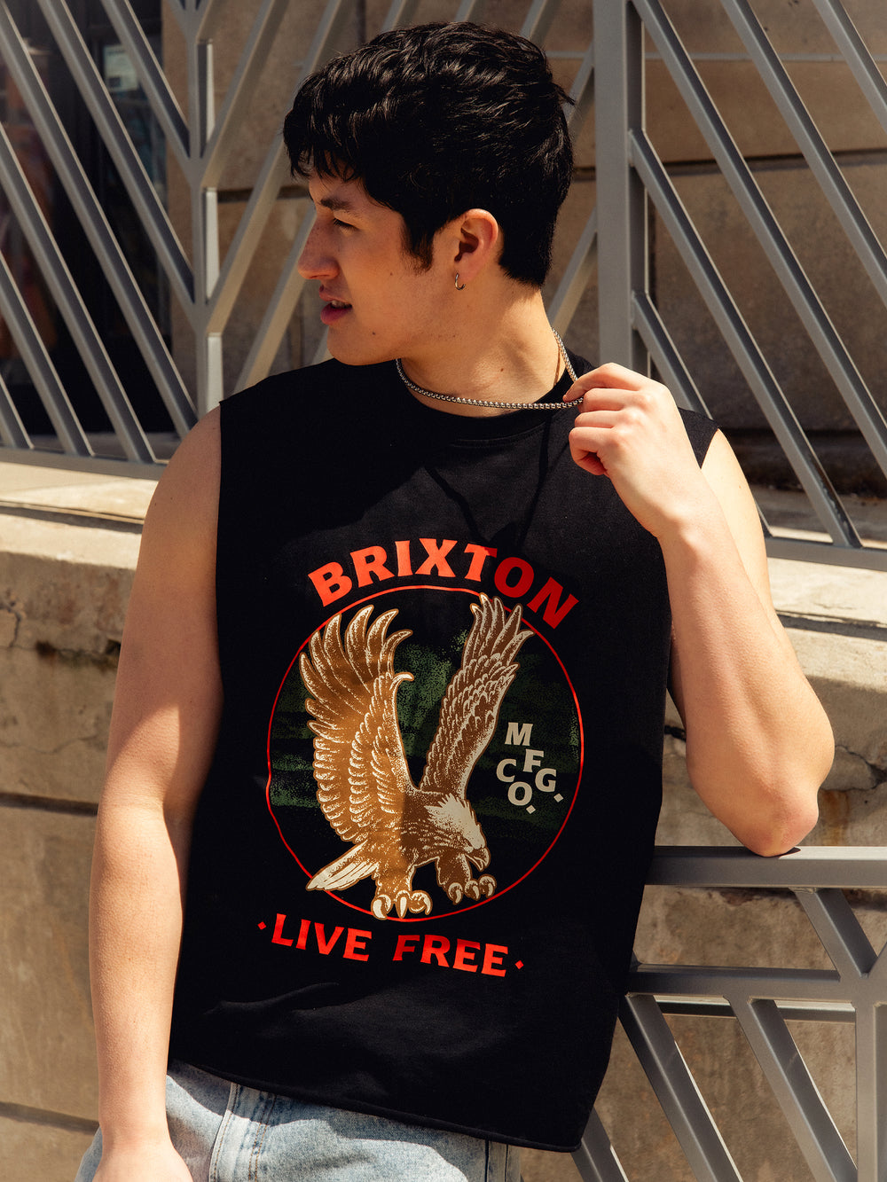 BRIXTON LIVE FREE MUSCLE TANK - BLACK