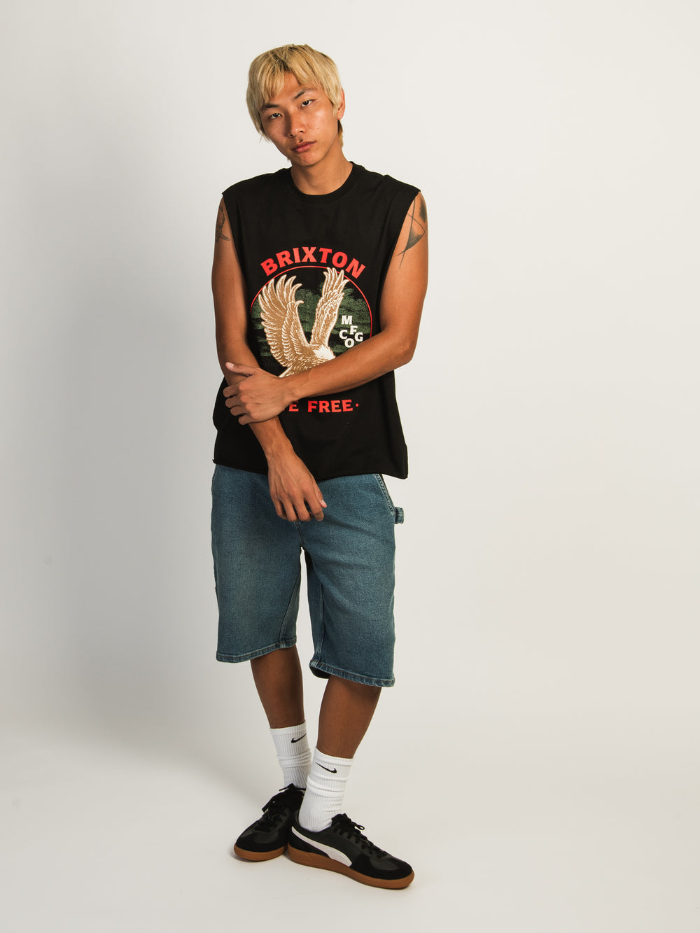 BRIXTON LIVE FREE MUSCLE TANK - BLACK