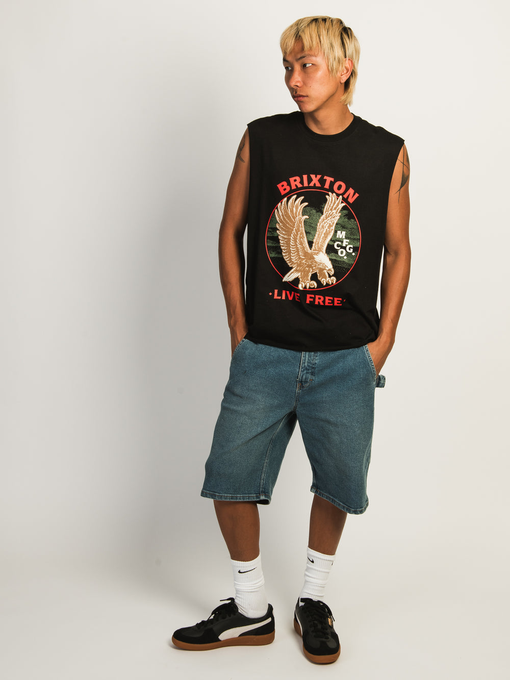 BRIXTON LIVE FREE MUSCLE TANK - BLACK