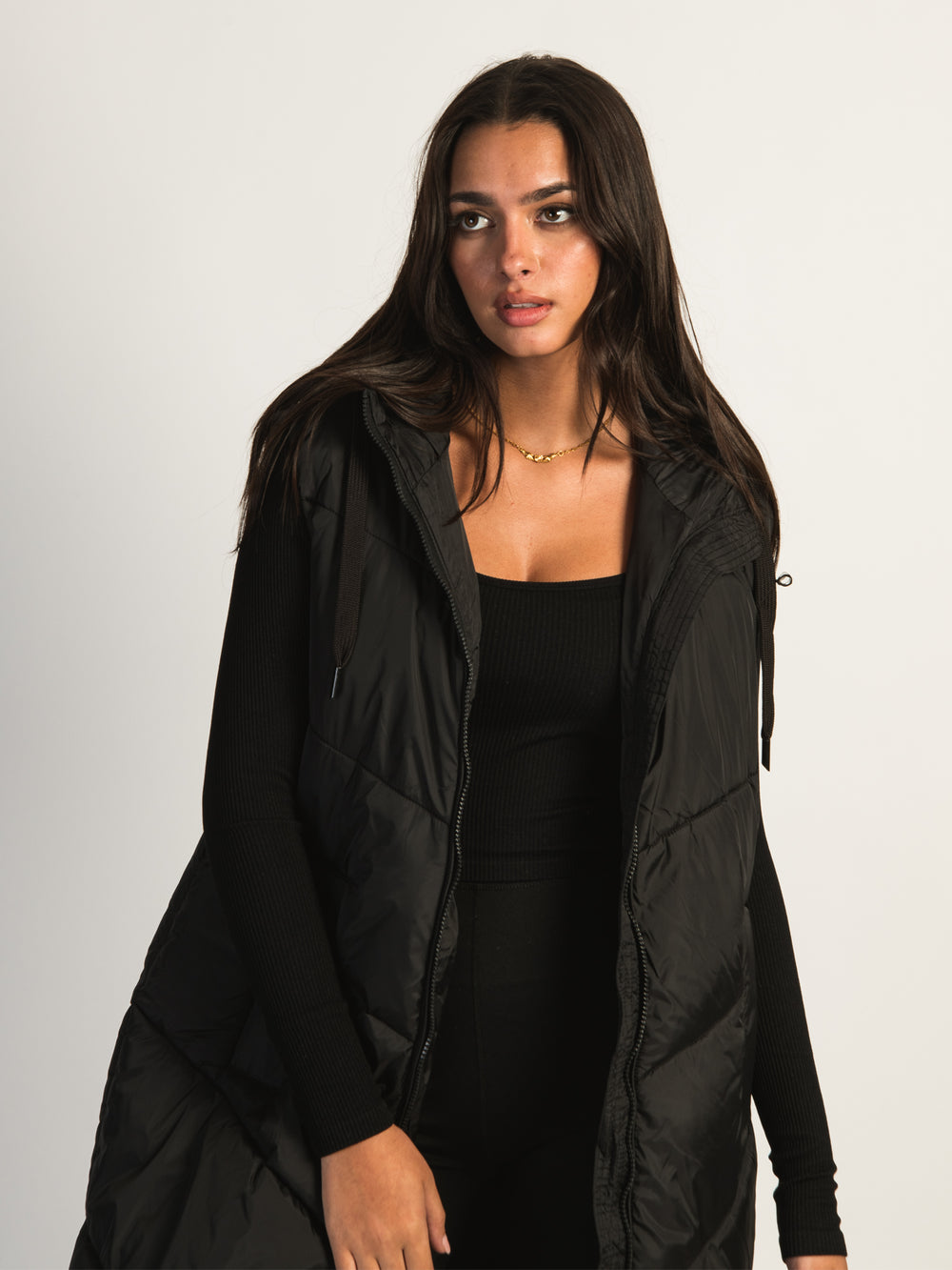 B.YOUNG B.YOUNG BOMINA LONG HOODED PUFF VEST - CLEARANCE - Boathouse