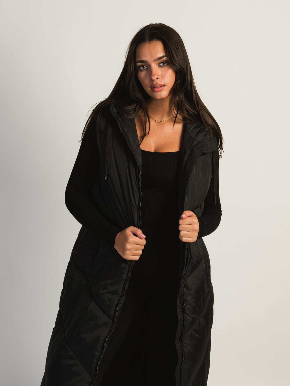 B.YOUNG B.YOUNG BOMINA LONG HOODED PUFF VEST - CLEARANCE - Boathouse