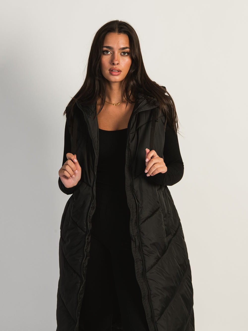 B.YOUNG B.YOUNG BOMINA LONG HOODED PUFF VEST - CLEARANCE - Boathouse