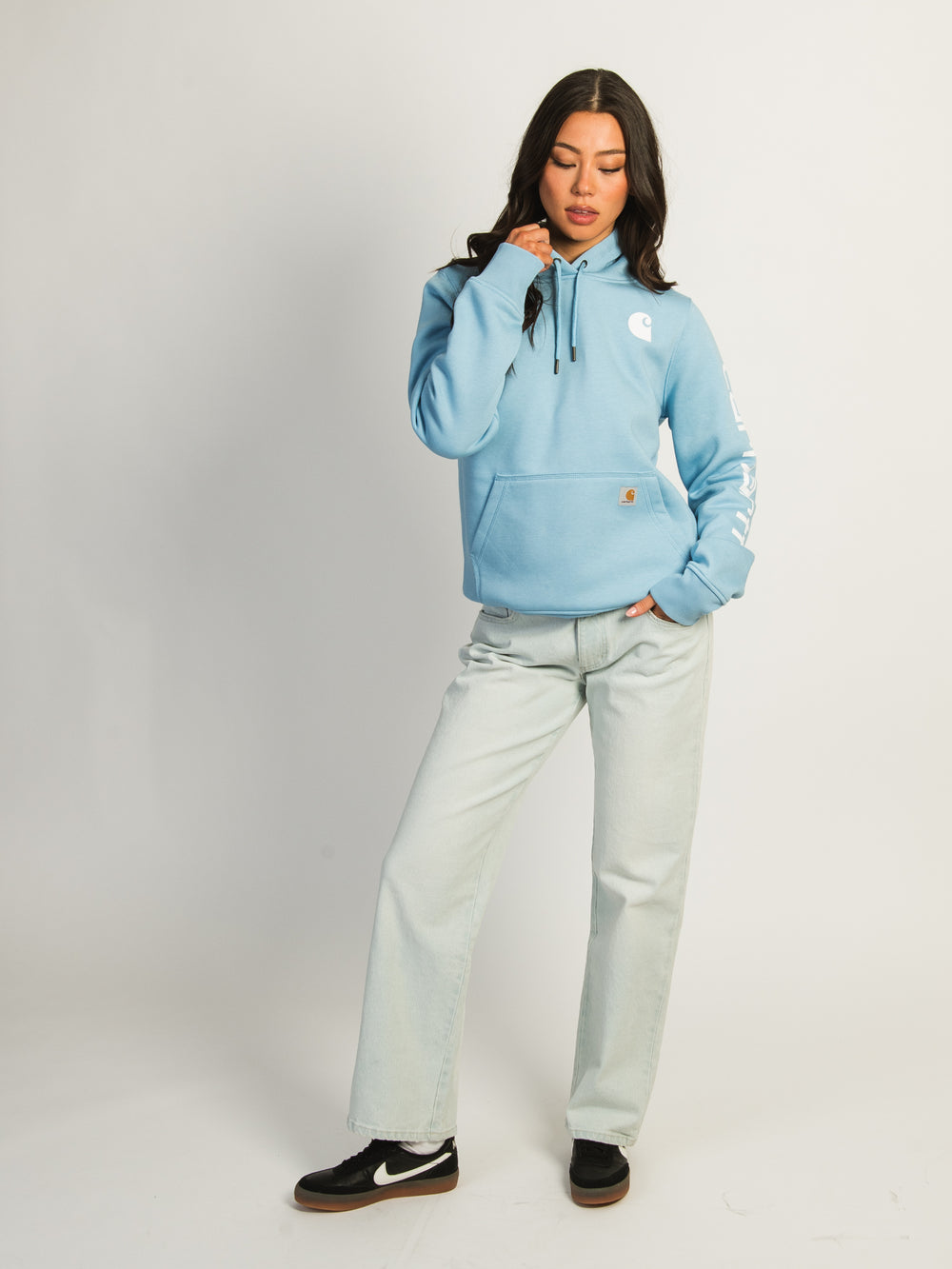 PULL OVER À CAPUCHE AVEC LOGO CARHARTT - EAU