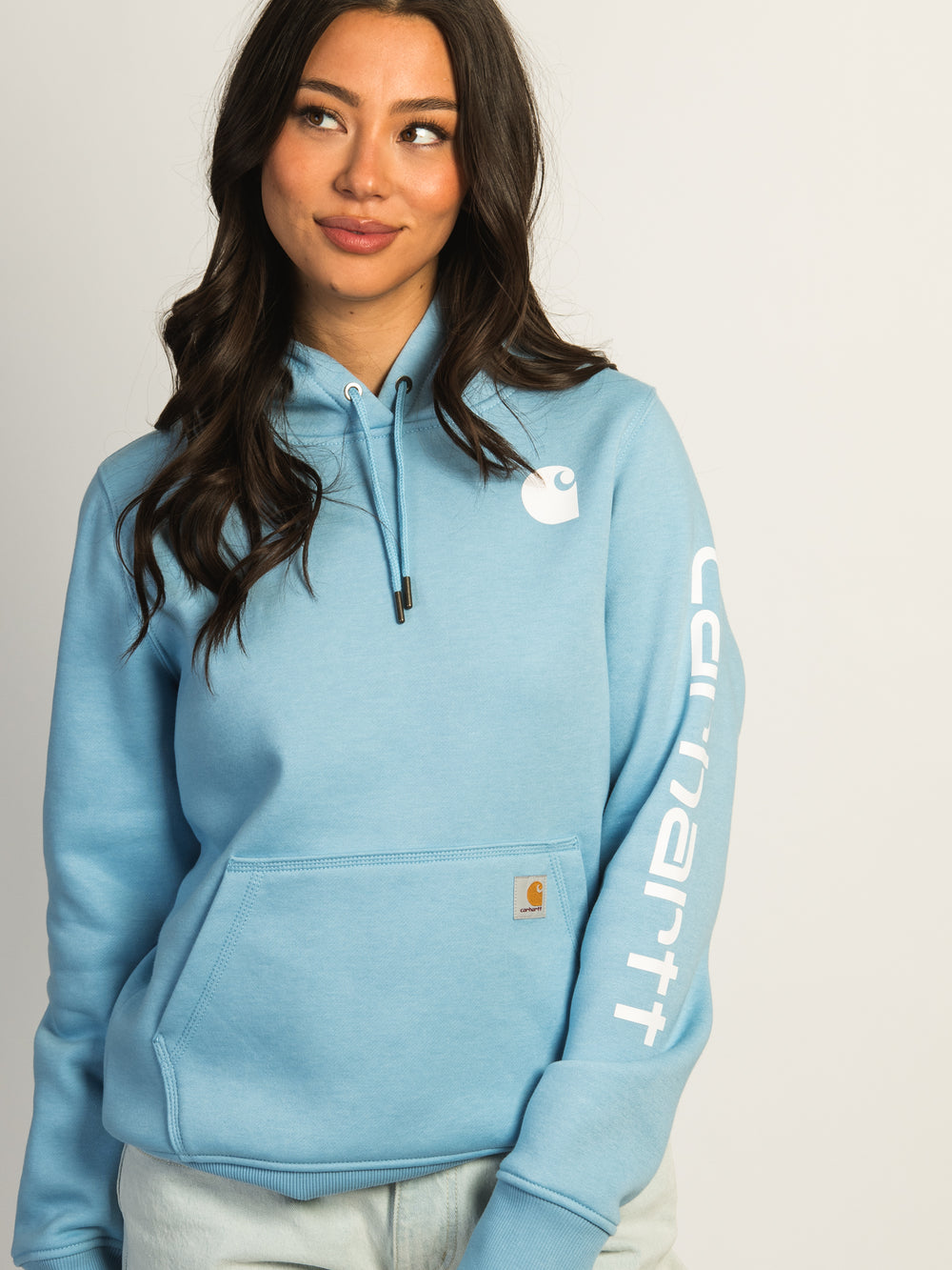 PULL OVER À CAPUCHE AVEC LOGO CARHARTT - EAU