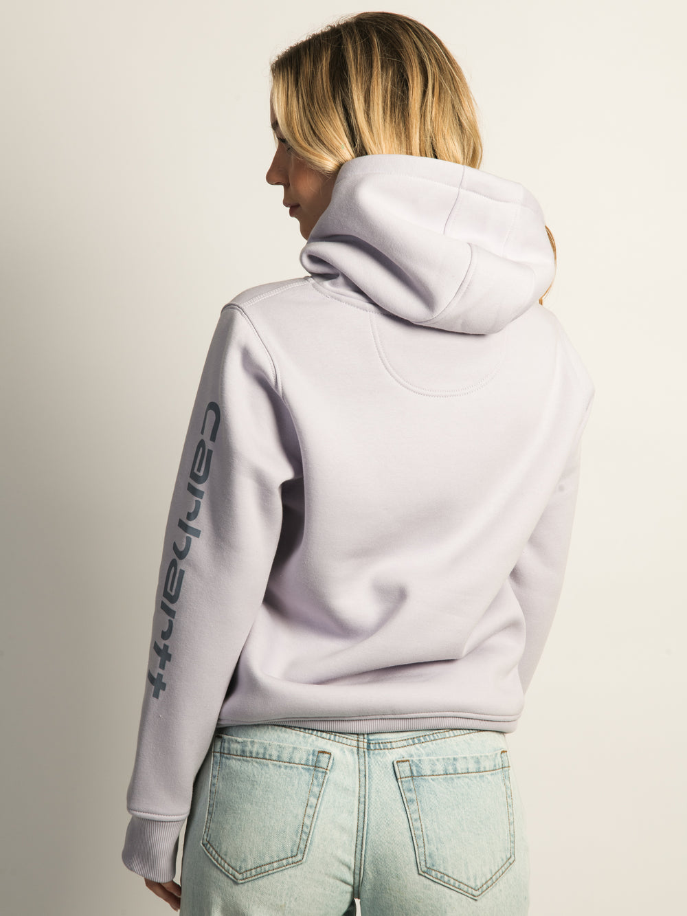CARHARTT LOGO SLEEVE PULL OVER HOODIE - MICA