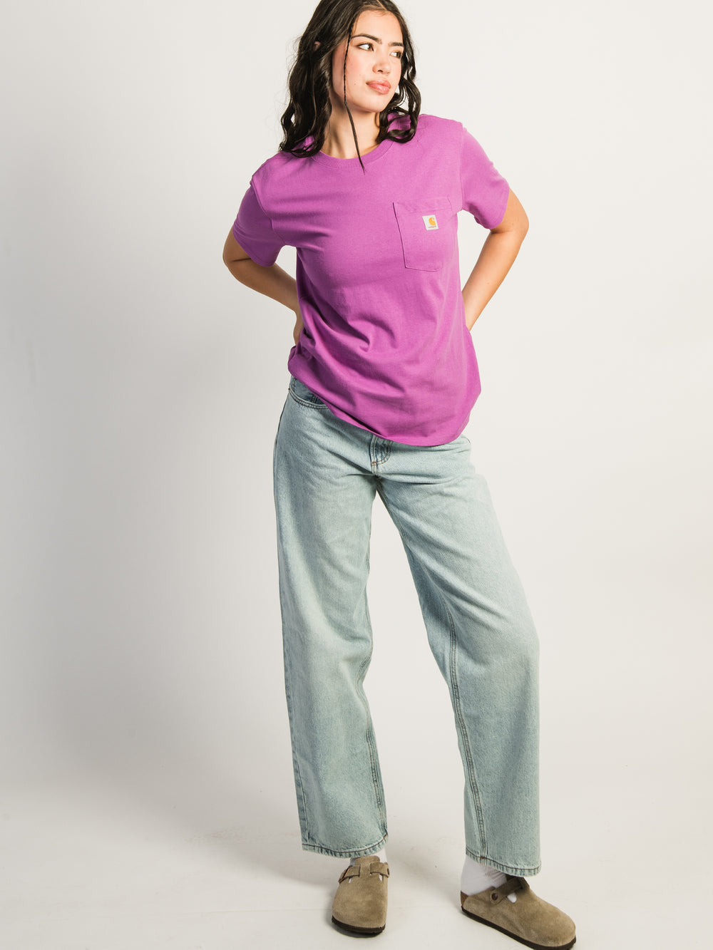 CARHARTT WORKWEAR POCKET T-SHIRT - CHERRY