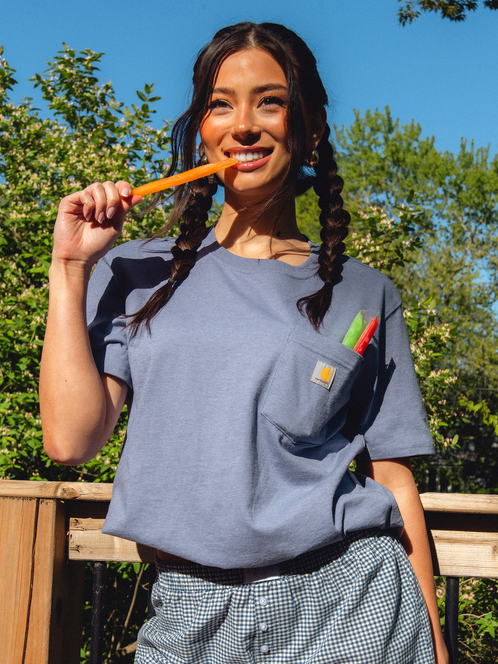 CARHARTT WORKWEAR POCKET T-SHIRT - WISTERIA