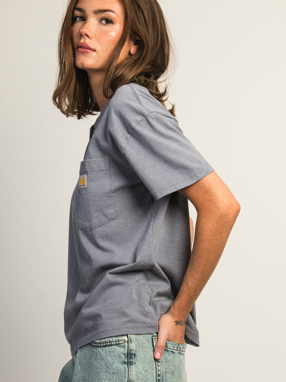 CARHARTT HENLEY T-SHIRT - WISTERIA