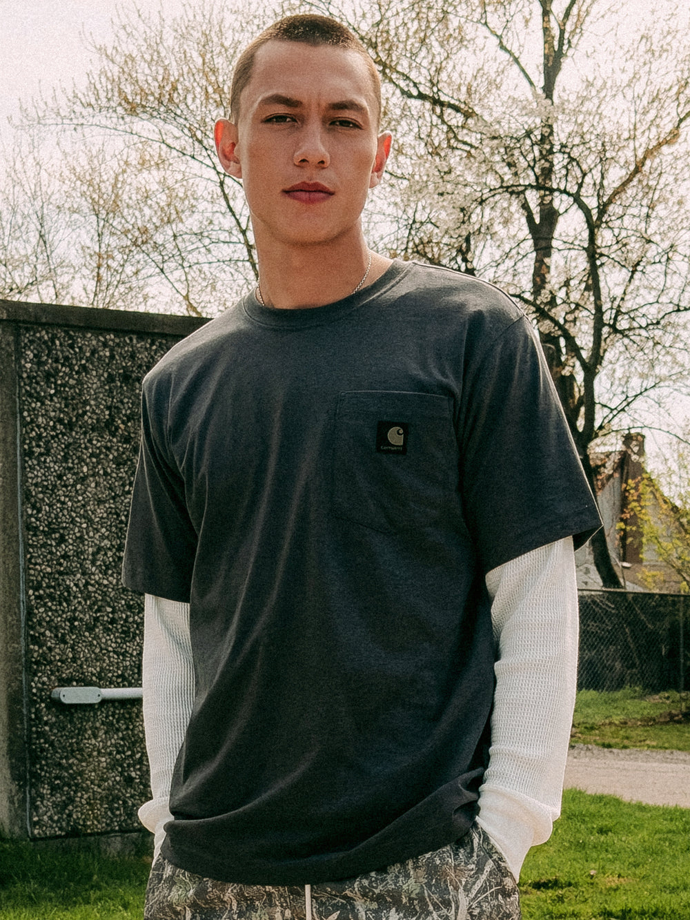CARHARTT IRVINE RELAXED BLOCK CAMO T-SHIRT