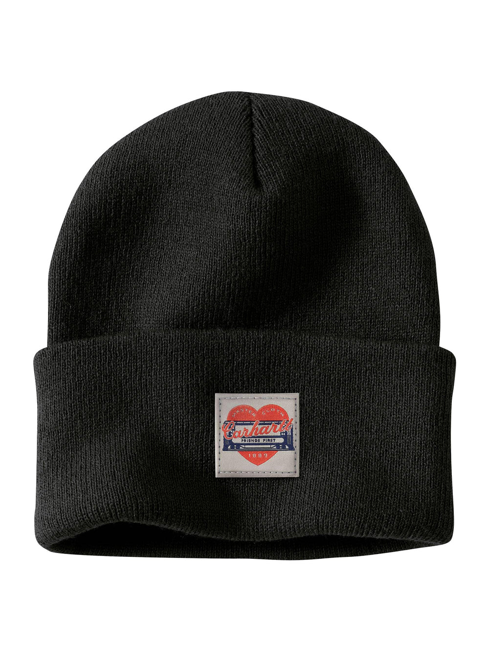 CARHARTT KNIT HEART PATCH TOQUE - BLACK