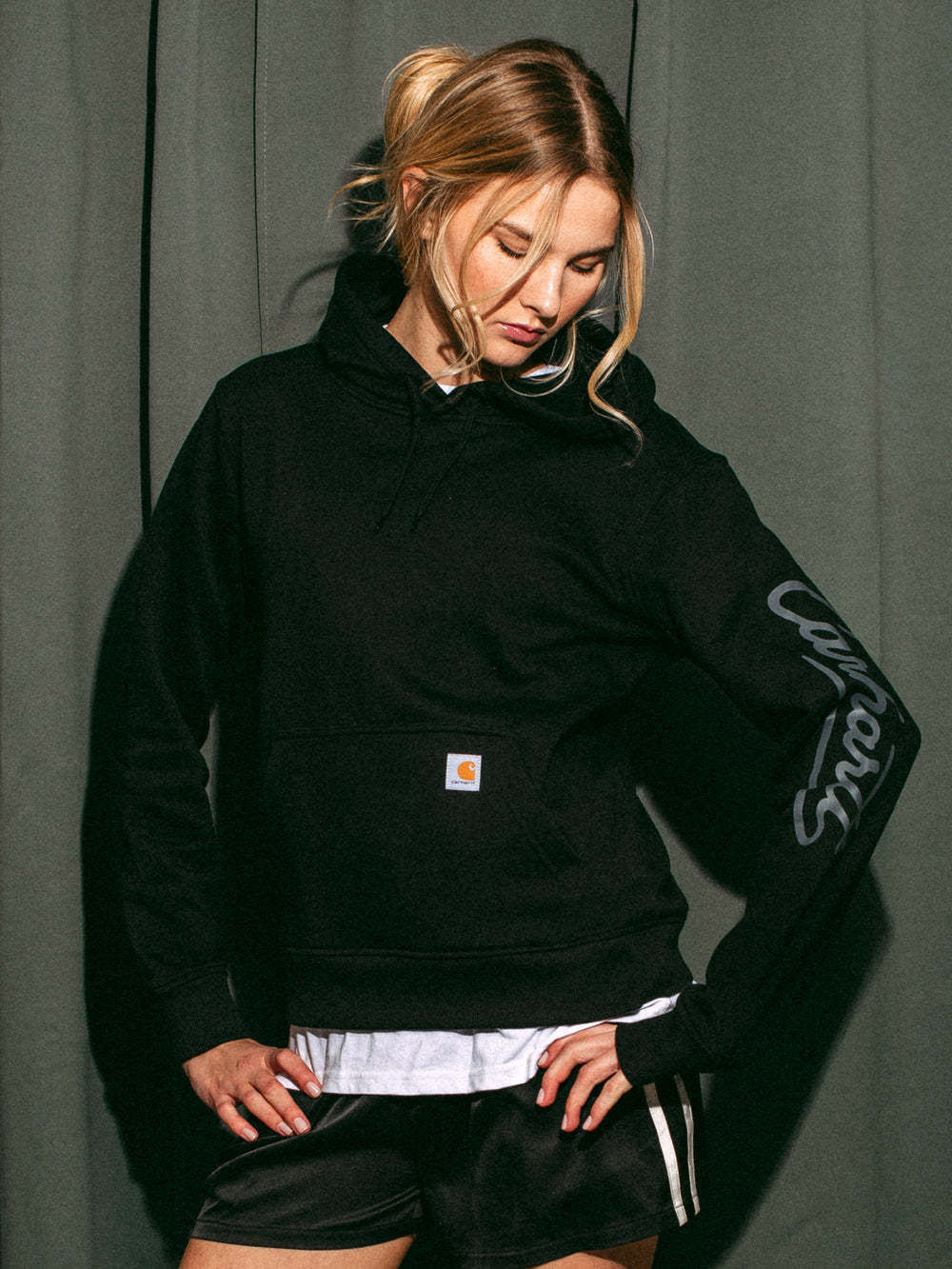 CARHARTT SAWYER SCRIPT LOGO SWEATER - BLACK