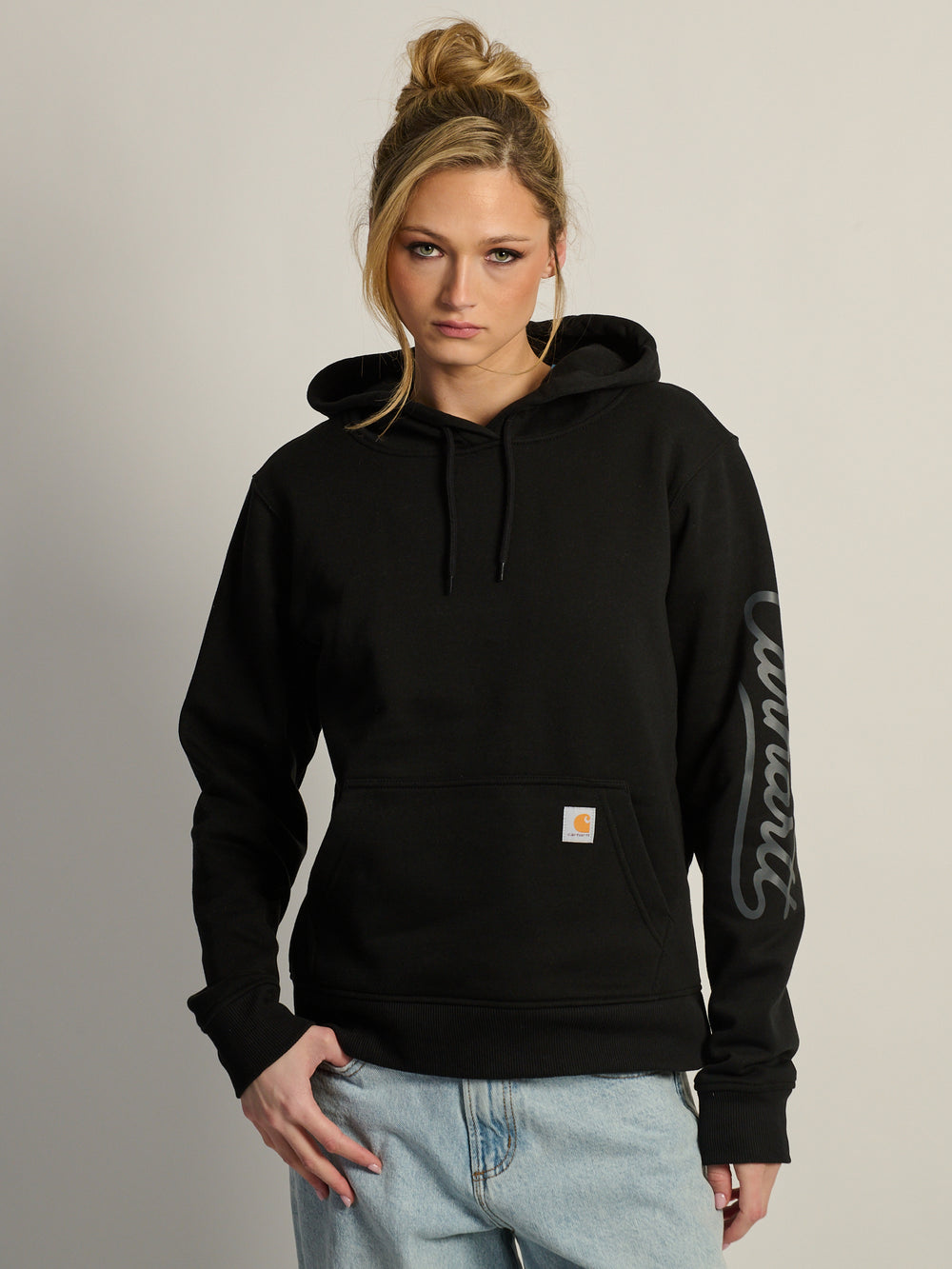 CARHARTT SAWYER SCRIPT LOGO SWEATER - BLACK