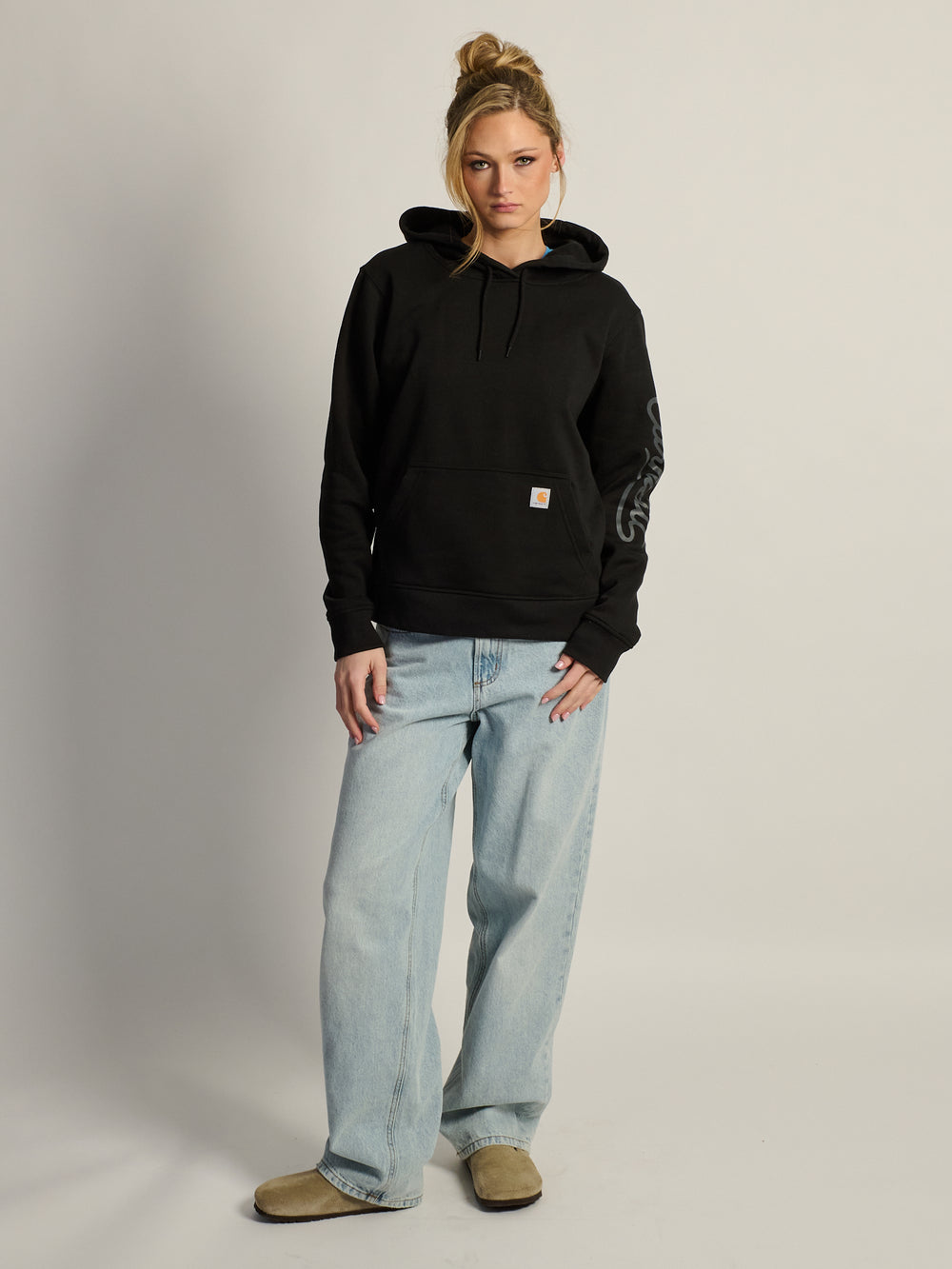CARHARTT SAWYER SCRIPT LOGO SWEATER - BLACK