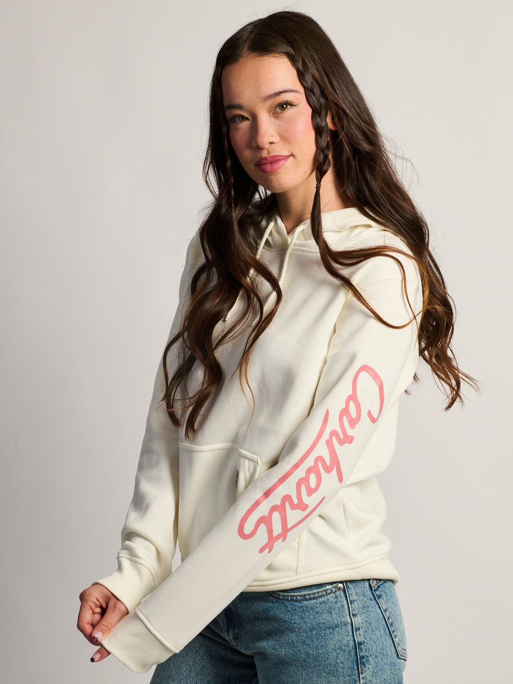CARHARTT SAWYER SCRIPT LOGO SWEATER - EGGSHELL