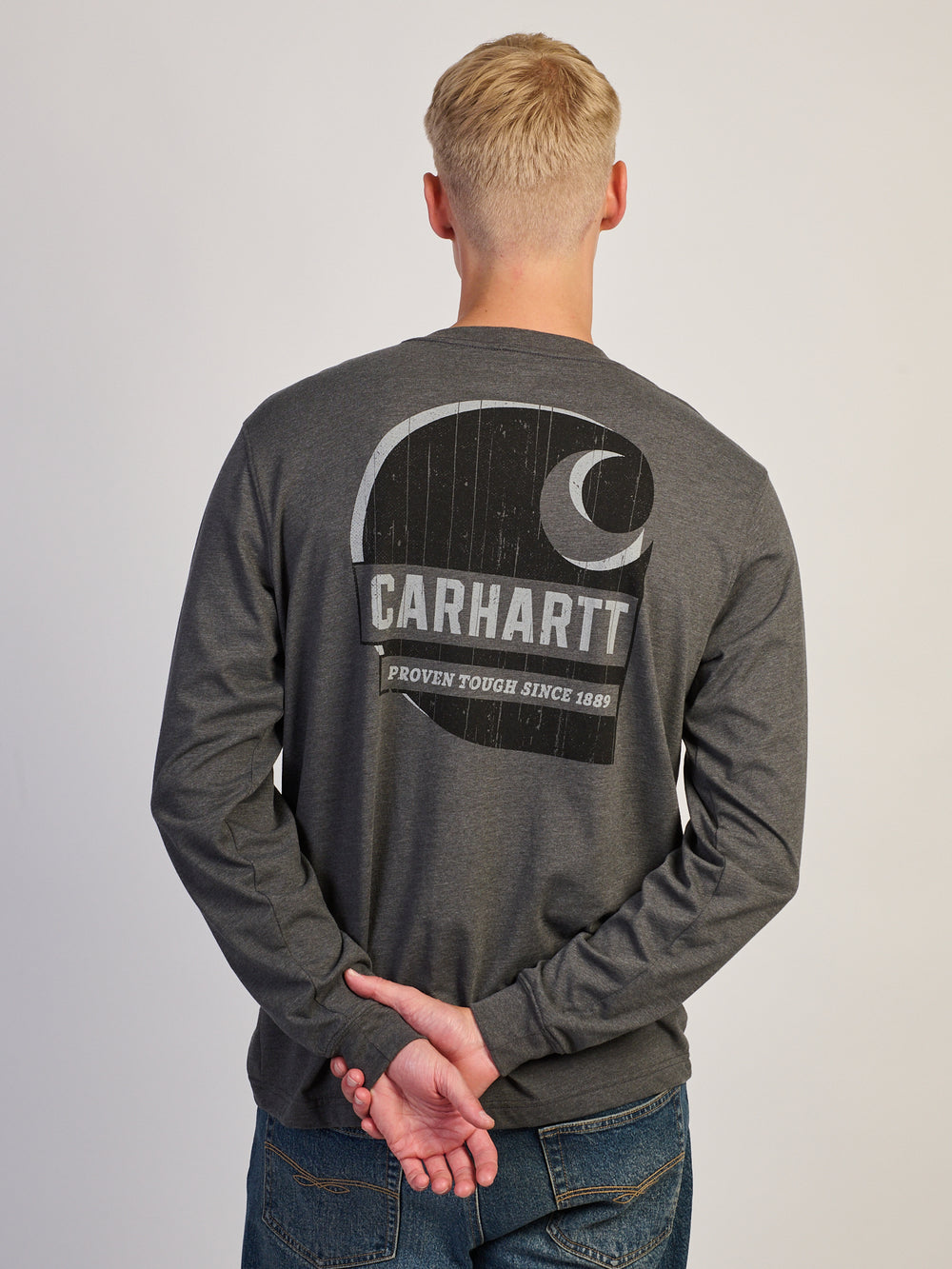 CARHARTT CARHARTT IRVINE RELAXED TOUGH C LONG SLEEVE TEE - CHARCOAL NAVY - Boathouse
