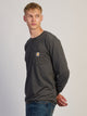 CARHARTT CARHARTT IRVINE RELAXED TOUGH C LONG SLEEVE TEE - CHARCOAL NAVY - Boathouse