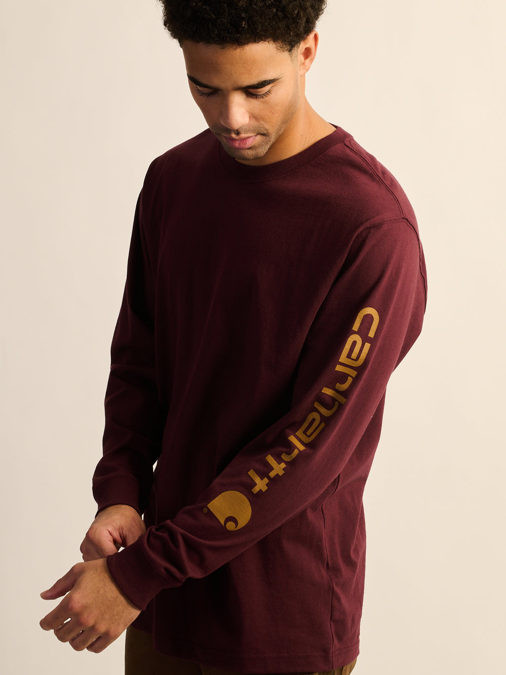 CARHARTT SIGNATURE LONG SLEEVE T-SHIRT - PORT