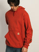 CARHARTT LOGO SLEEVE GRAPHIC PULL OVER HOODIE - SADDLE RED