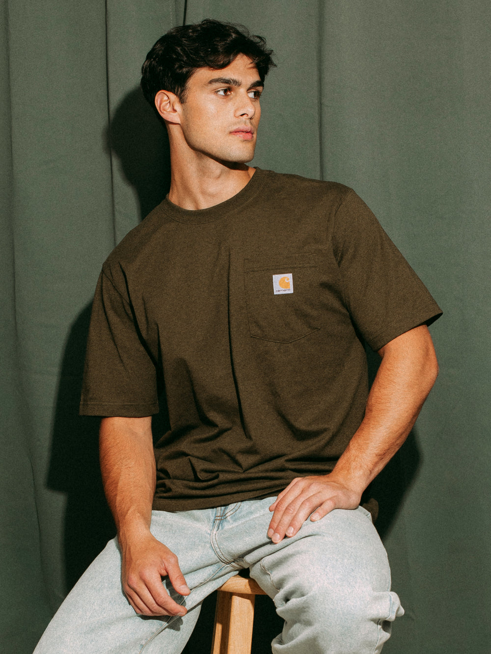 CARHARTT WORKWEAR POCKET T-SHIRT - LOG HEATHER