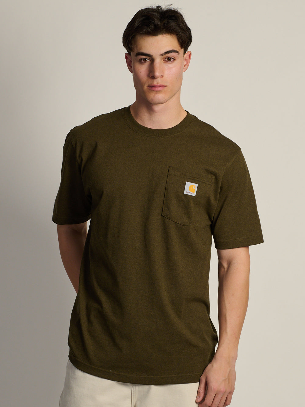 CARHARTT WORKWEAR POCKET T-SHIRT - LOG HEATHER