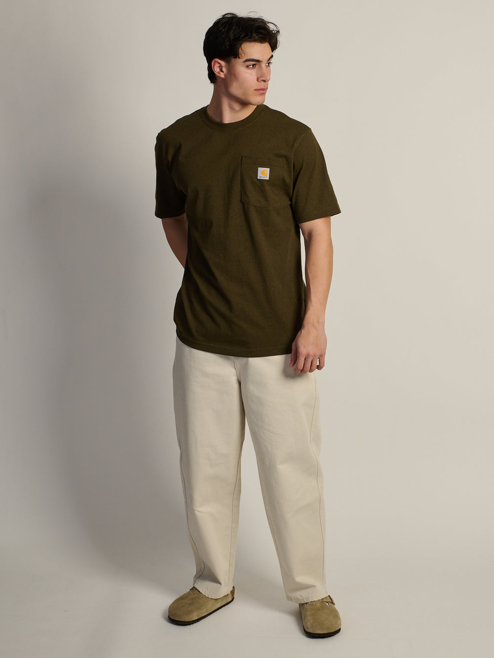 CARHARTT WORKWEAR POCKET T-SHIRT - LOG HEATHER