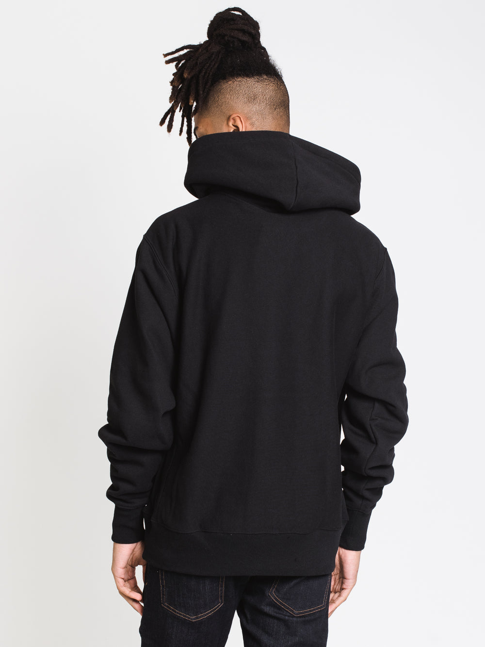 CHAMPION REV WEAVE PULL OVER HOODIE - BLACK - CLEARANCE