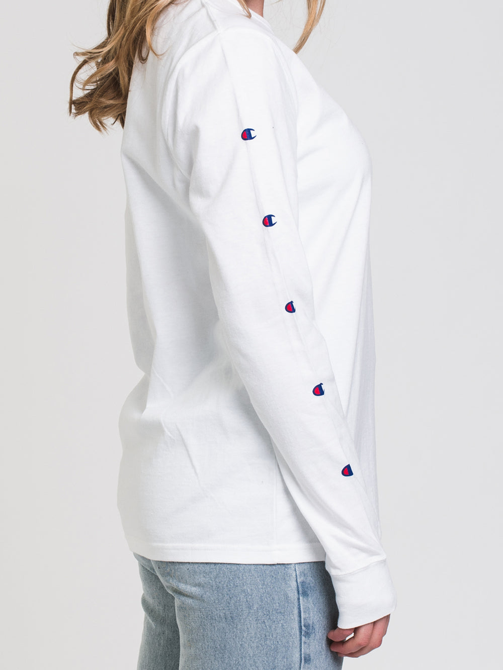 CHAMPION BRODÉ SCRIPT BOYFRIEND LONG SLEEVE TEE - CLEARANCE