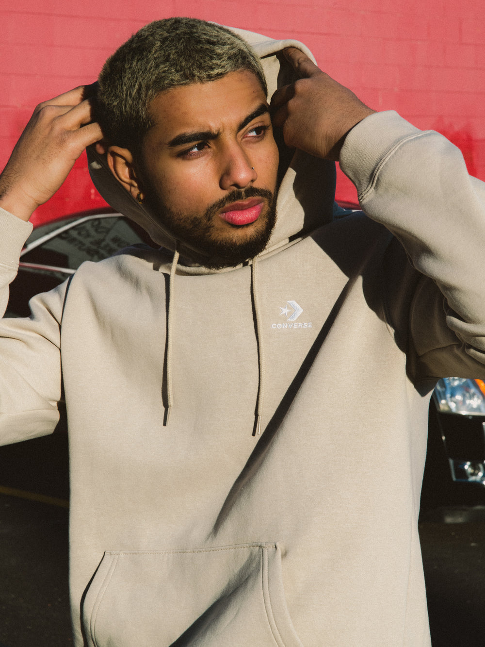 CONVERSE EMBROIDERED STAR CHEVRON HOODIE - CLEARANCE