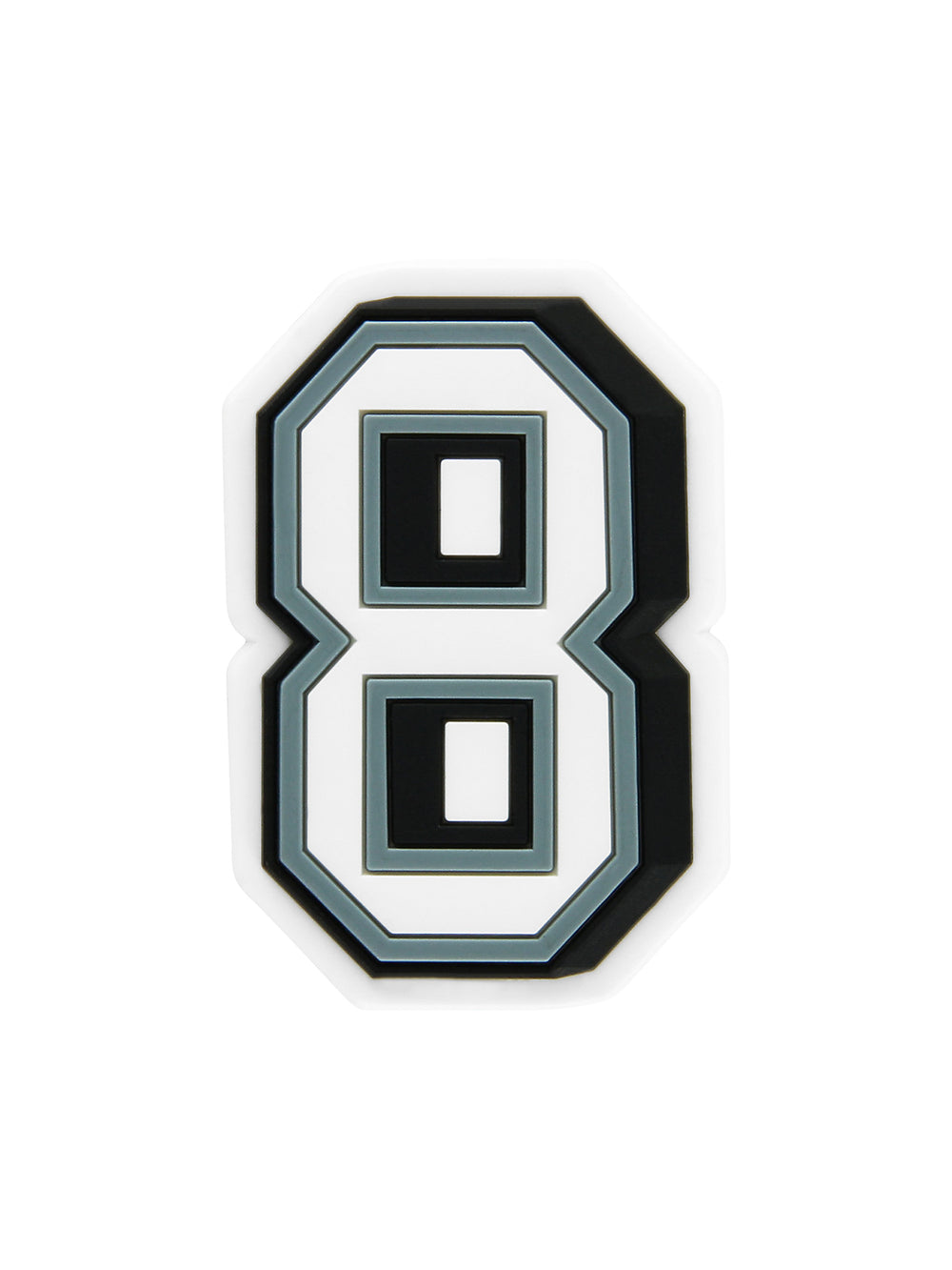 CROCS JIBBITZ BLACK & WHITE NUMBER 8