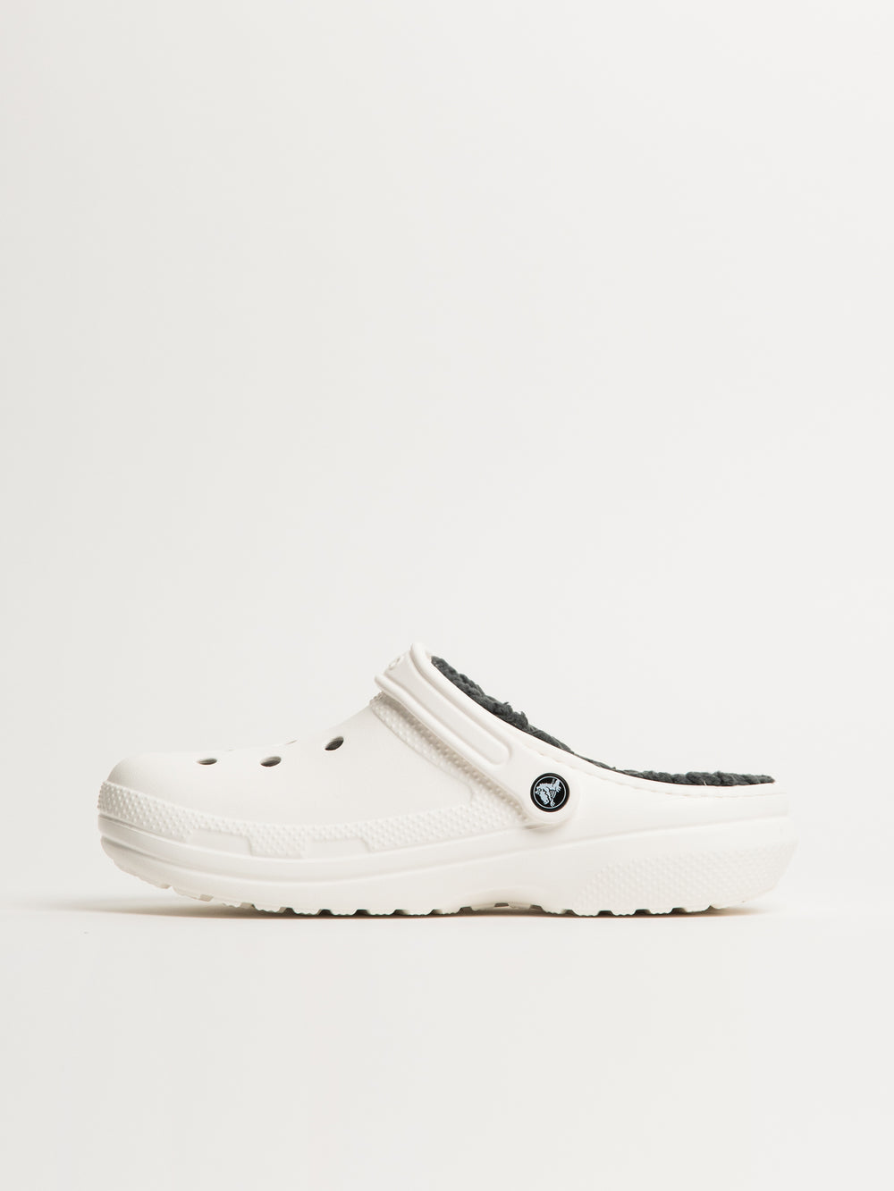 WOMENS CROCS CLASSIC LINED CLOG - WHITE/GREY