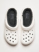 WOMENS CROCS CLASSIC LINED CLOG - WHITE/GREY