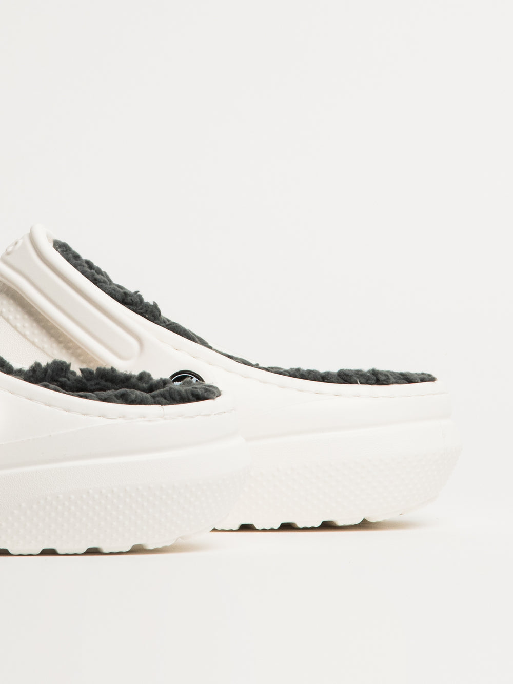 WOMENS CROCS CLASSIC LINED CLOG - WHITE/GREY