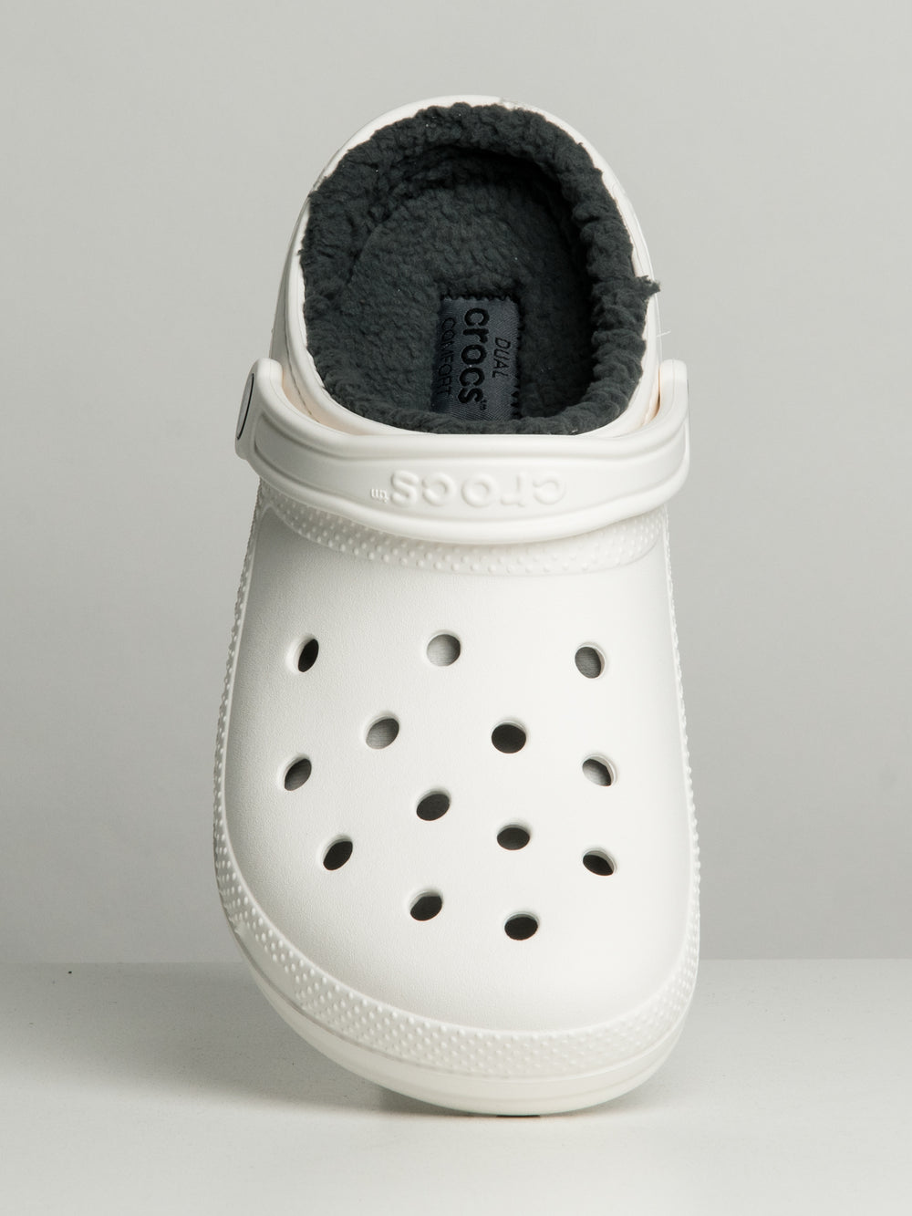 MENS CROCS CLASSIC LINED CLOG - WHITE/GREY