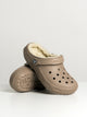 WOMENS CROCS CLASSIC LINED CLOG - MUSHROOM