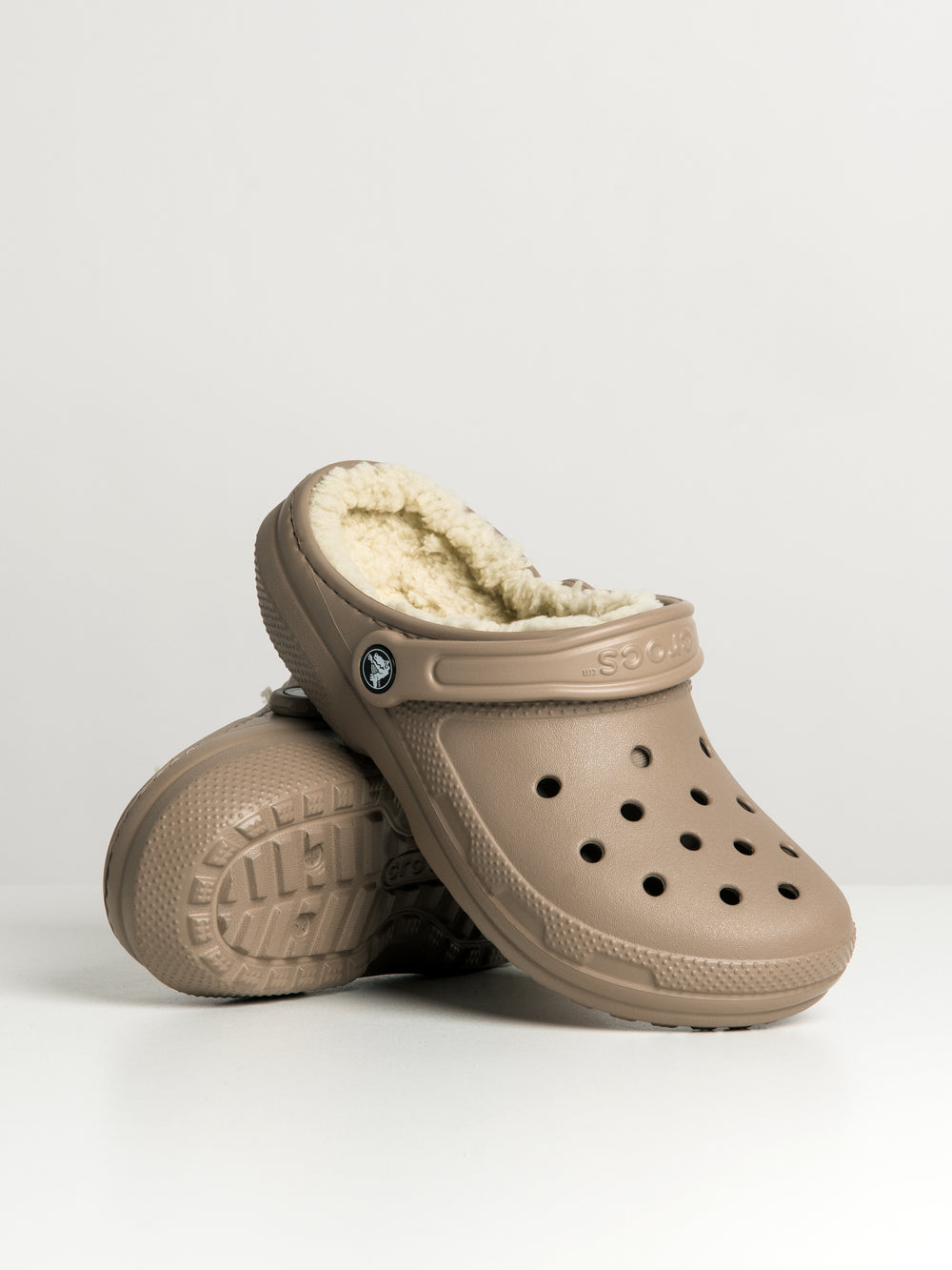 CROCS WOMENS CROCS CLASSIC LINED CLOG - MUSHROOM - CLEARANCE - Boathouse