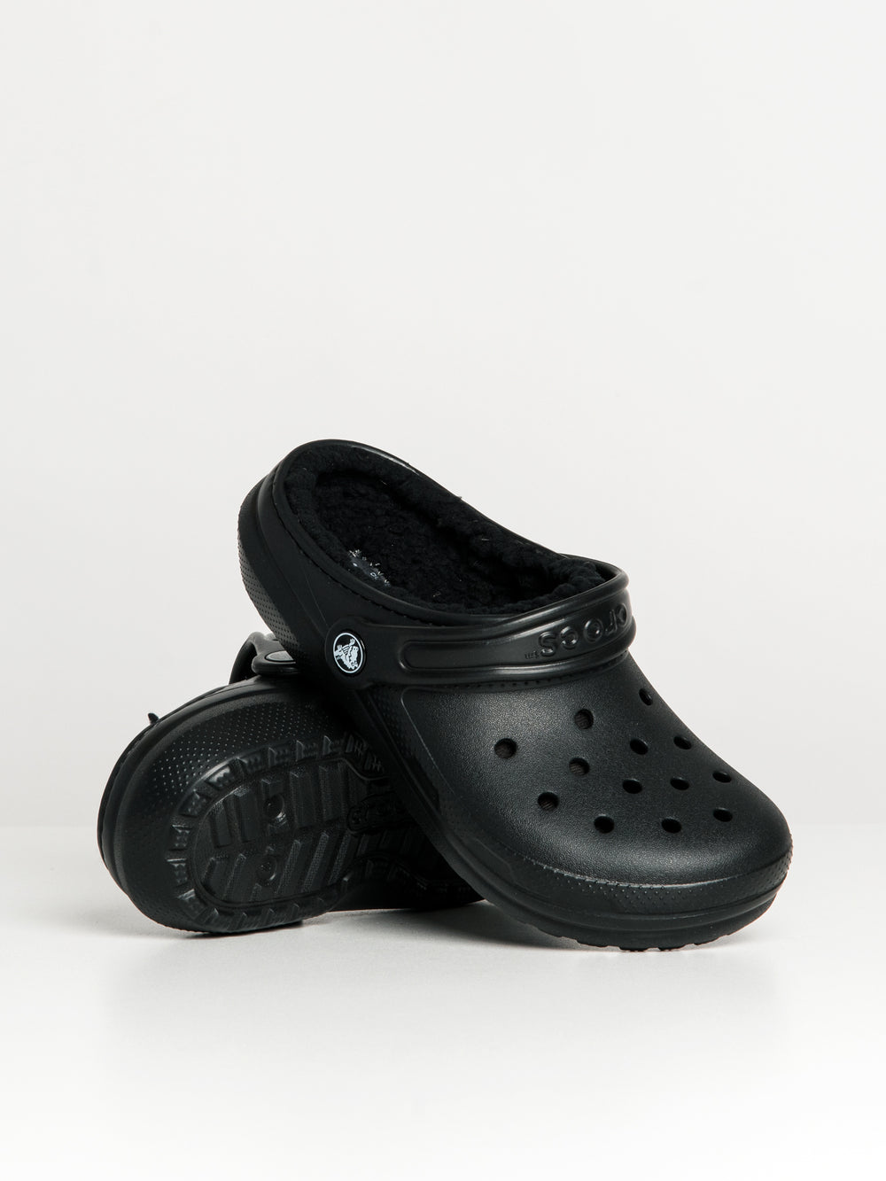 CROCS KIDS CLASSIC LINED KIDS CLOG - BLACK